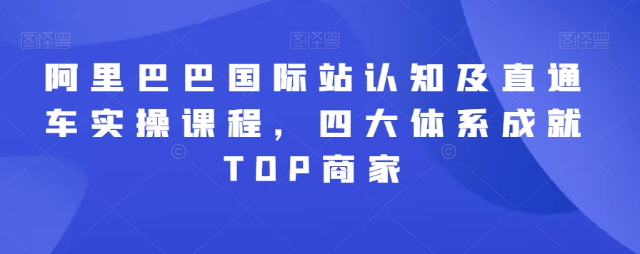 阿里巴巴国际站认知及直通车实操课程,四大体系成就TOP商家插图 阿里巴巴国际站认知及直通车实操课程,四大体系成就TOP商家