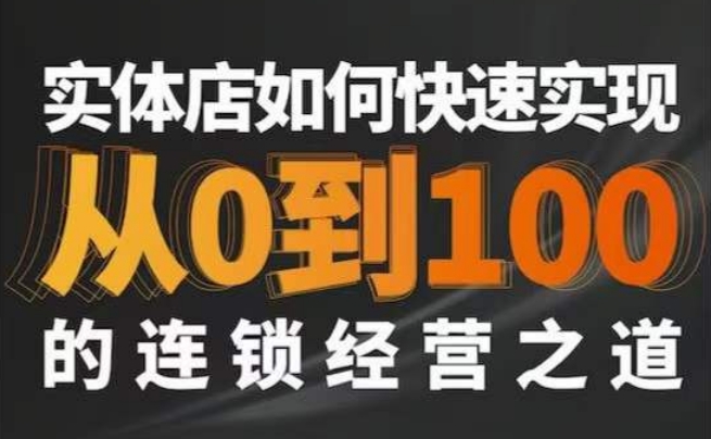星哥·实体如何快速实现从0-100的连锁经营之道插图 星哥·实体如何快速实现从0-100的连锁经营之道