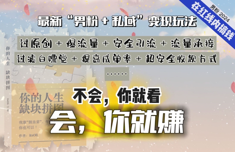 2024,“男粉+私域”还是最耐造、最赚、最轻松、最愉快的变现方式【揭秘】插图 2024,“男粉+私域”还是最耐造、最赚、最轻松、最愉快的变现方式【揭秘】