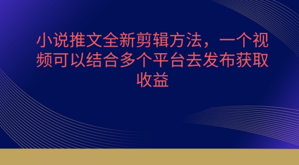 小说推文全新剪辑方法,一个视频可以结合多个平台去发布获取【揭秘】插图 小说推文全新剪辑方法,一个视频可以结合多个平台去发布获取【揭秘】