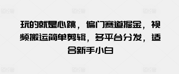 玩的就是心跳,偏门赛道掘金,视频搬运简单剪辑,多平台分发,适合新手小白【揭秘】插图 玩的就是心跳,偏门赛道掘金,视频搬运简单剪辑,多平台分发,适合新手小白【揭秘】
