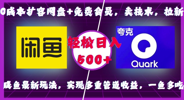 0成本扩容网盘+免费会员,卖技术,拉新,咸鱼最新玩法,实现多重管道收益,一鱼多吃,轻松日入500+插图 0成本扩容网盘+免费会员,卖技术,拉新,咸鱼最新玩法,实现多重管道收益,一鱼多吃,轻松日入500+