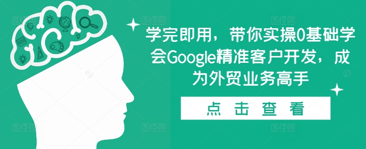 学完即用,带你实操0基础学会Google精准客户开发,成为外贸业务高手插图 学完即用,带你实操0基础学会Google精准客户开发,成为外贸业务高手
