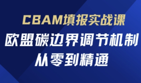 CBAM填报实战课,欧盟碳边界调节机制,从零到精通插图 CBAM填报实战课,欧盟碳边界调节机制,从零到精通