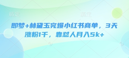 即梦+林黛玉完爆小红书商单,3天涨粉1千,靠怼人月入5k+插图 即梦+林黛玉完爆小红书商单,3天涨粉1千,靠怼人月入5k+