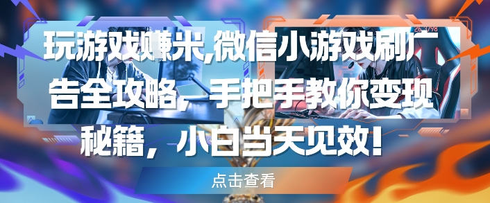 玩游戏挣米,微信小游戏刷广告全攻略,手把手教你变现秘籍,小白当天见效插图 玩游戏挣米,微信小游戏刷广告全攻略,手把手教你变现秘籍,小白当天见效