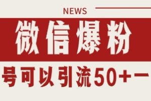 微信爆粉，私域暴力引流打法日引千粉 单号日进50+【揭秘】