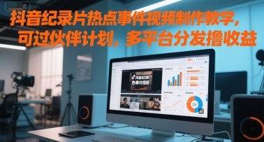 抖音纪录片热点事件视频制作教学,可过伙伴计划,多平台分发撸收益插图 抖音纪录片热点事件视频制作教学,可过伙伴计划,多平台分发撸收益
