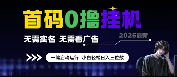 首码0撸挂G项目,无需实名无需看广告 一键启动运行,小白轻松日入三位数【揭秘】插图 首码0撸挂G项目,无需实名无需看广告 一键启动运行,小白轻松日入三位数【揭秘】